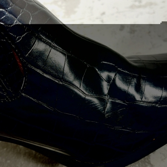 Nasty Gal Black Leather Suede Square Toe Block High Heels Ankle Boots B627 - Picture 12 of 13